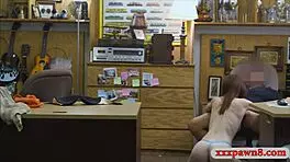 Woman with glasses gets her pussy banged by pawn guy