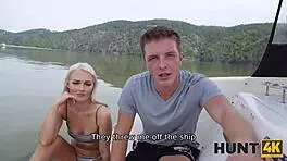 Blonde European Slut Enjoys Outdoor Boat POV Cuckold Sex with Small Tits