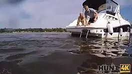 Blonde European Slut Enjoys Outdoor Boat POV Cuckold Sex with Small Tits