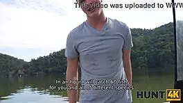 Blonde European Slut Enjoys Outdoor Boat POV Cuckold Sex with Small Tits