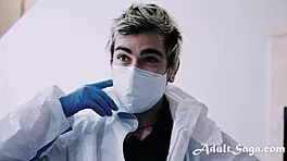 Masked lovers engage in cautious taboo play, starting with blowjobs and footjobs before intense doggystyle and squirting.