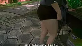 Intense 18 babe flashes tits and pussy in central park