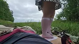 Bbw Goddess Teases with Dirty Shoes in Outdoor Shop