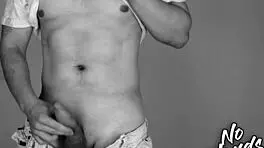 Wow, check this vintage sports guy with a big fat cock ejaculating hands-free!