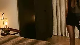 Gorgeous Brunette Babe Banged On Double Bed