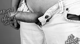 Wow, check this vintage sports guy with a big fat cock ejaculating hands-free!