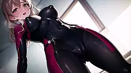 horny mecha pilots masturbate shaved pussies in uncensored hentai