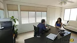 Loan4k hot chick lets bank manager fuck her hard for a loan.