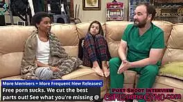 Naughty nurse Aria Nicole submits intensely to doctor's sexual desires after patients leave