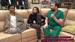 Naughty nurse Aria Nicole submits intensely to doctor's sexual desires after patients leave