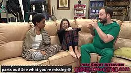 Naughty nurse Aria Nicole submits intensely to doctor's sexual desires after patients leave