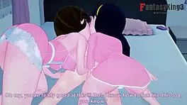 Helen Parr and Violet Parr are found together, and I join them in a POV threesome with missionary sex. 😉