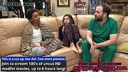 Naughty nurse Aria Nicole submits intensely to doctor's sexual desires after patients leave