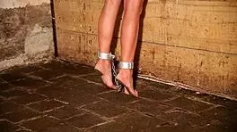 Luna chained nude in stables for punishment