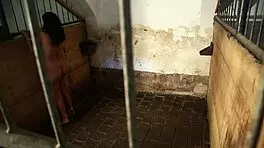 Luna chained nude in stables for punishment