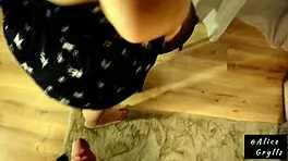 Perfect wife gets a good fuck as reward for cleaning room in amateur video alicexjan.