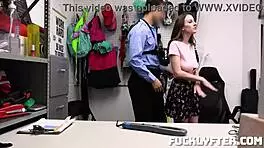 that generous shoplifter kandii giovanni francesco gives a blowjob in the store with her small tits and ass on display