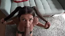 Stepdad dressed me up and fucked my mouth hard at home