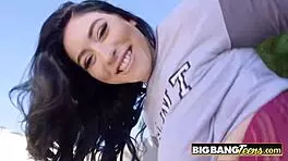 Amilia moans as horny lovers penetrate her hard with big cocks in doggystyle