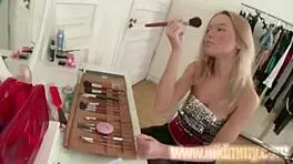 Blonde teen lil kimmy masturbates after striptease