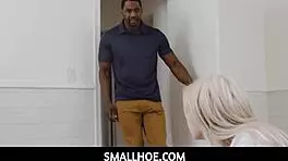 Petite 18+ Blonde Teen Roommate Sia Lust Punish Fucked by Big Black Cock Jax Slayher