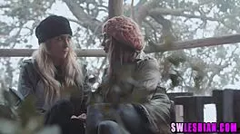 Outdoor Lesbian Fun With Small 18+ Tits And Big Tits