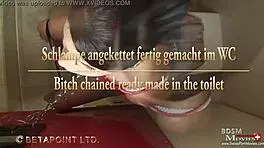 Schlampe Angekettet Hart Gefickt im WC