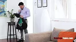 brunette serena santos punished with bdsm in garage