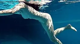 sheril blossom strips nude by the pool feeling wild