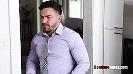 brunette serena santos punished with bdsm in garage