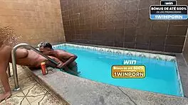 Piscininha Sucks Tattooed Lover On Stairs