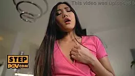 in this pov scene, cute petite asian may thai gets charmed and rides hard in taboo fun