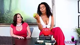 director maggie green tongue fucks her hot young 18+ student jenna foxx in lesbian pussy play