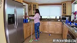 Big breasted maid spreads for hard anal drilling