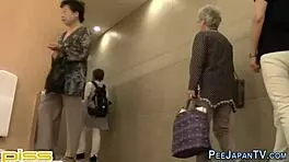 Japanese Teens Caught Squatting to Pee in Public Outdoor Scene