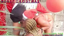 African Gift With Her Friend Attended A Christmas Party In The Farm And Got Fucked