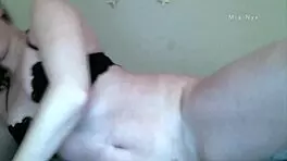 sexy teen mianyx stuffs panties in pussy while fingering on webcam