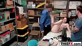 Sexy Gal Thief Blows Big Cock In Garage And Regrets It!