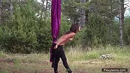 i watch kim nadara, the flexible gymnast teen, spreading her naked legs in acrobatic ballerina poses