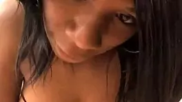 wow, busty ebony teen 18+ sucking cum!