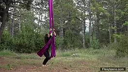 i watch kim nadara, the flexible gymnast teen, spreading her naked legs in acrobatic ballerina poses