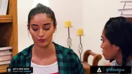 Emily Willis and Ember Snow indulge in lesbian pussy licking and face sitting