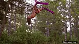 i watch kim nadara, the flexible gymnast teen, spreading her naked legs in acrobatic ballerina poses