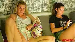 Blonde girl Lulacum69 chats on webcam in dorm on June 27, 2018.