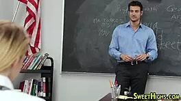 Pretty Coed Receives Facial Cumshot After Intense Blowjob In College Uniform