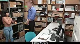 Latina employee suspected of stealing gets dominated by police, stripping and bending over in hardcore action 😈