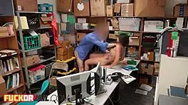 did you see that brunette teen 18+ get hammered for shoplifting in the office?