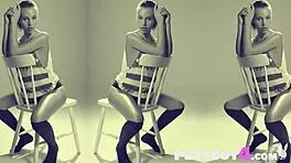 katia martin strips in lingerie revealing big natural tits and ass