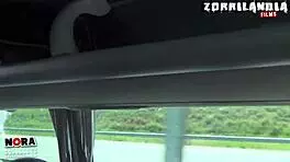 Pornobus Trip to Valencia Erotic Party with Sexy Brunette Milf and Hot Boobs