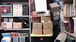 security guard with petite girl